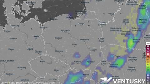 Prognozowane opady w kolejnych dniach