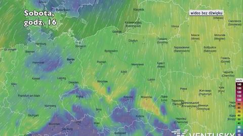 Prognozowane porywy wiatru w najbliższych dniach