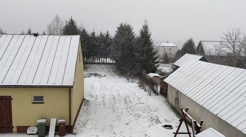 Opady śniegu w Lipsku (Podlaskie)