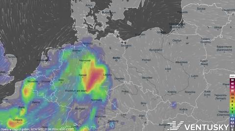 Prognozowane opady w Niemczech w piątek