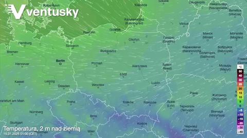 Prognozowana temperatura w kolejnych dniach