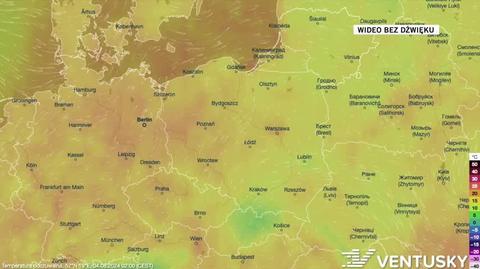 Prognozowana temperatura w kolejnych dniach