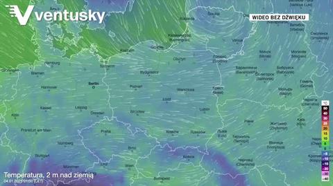 Prognozowana temperatura w kolejnych dniach