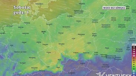 Prognozowane porywy wiatru w najbliższych dniach