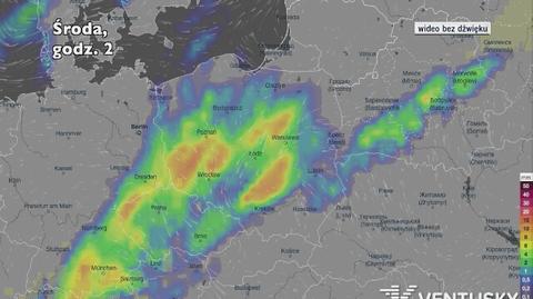 Opady deszczu w ciągu najbliższej doby (Ventusky.com) | wideo bez dźwięku