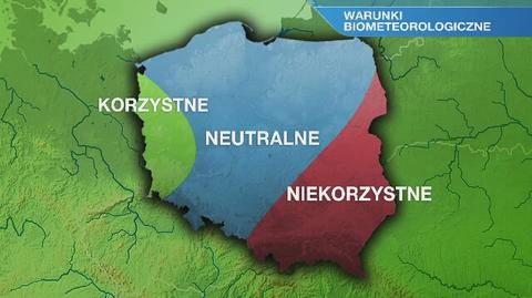 Warunki biometeorologiczne w poniedziałek