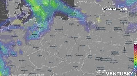 Prognozowane opady w dniach 4-8.12