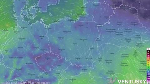 Prognozowana temperatura w kolejnych dniach