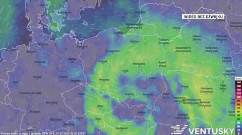 Prognozowane porywy wiatru w kolejnych dniach