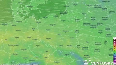 Prognozowana temperatura w kolejnych dniach