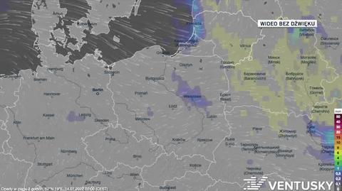 Prognozowane opady w dniach 14-18.07