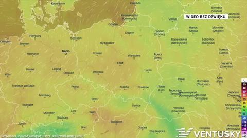 Prognozowana temperatura w dniach 28.07-01.08