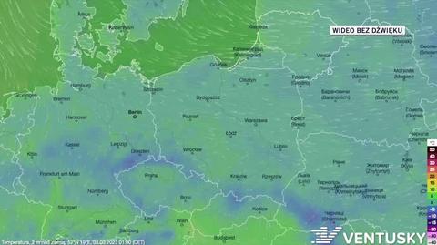 Prognozowana temperatura w dniach 3-7.03