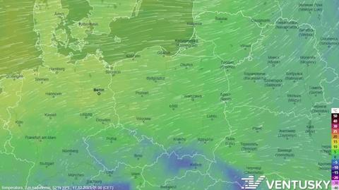 Prognozowana temperatura w kolejnych dniach