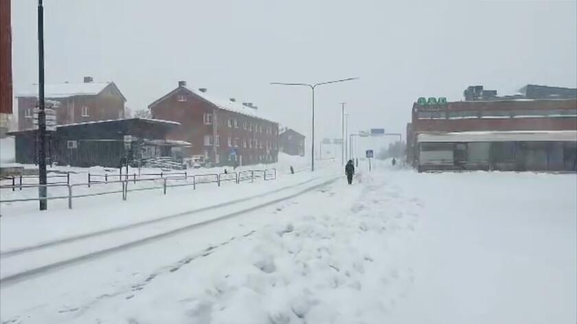 Pierwszy śnieg na północy Szwecji