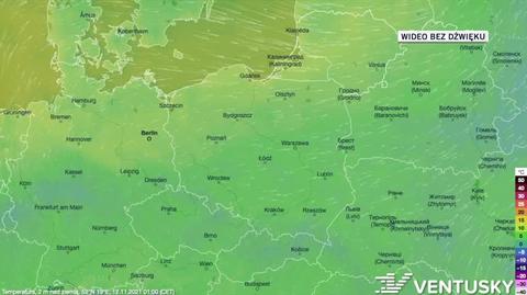 Prognozowana temperatura w dniach 12-16.11