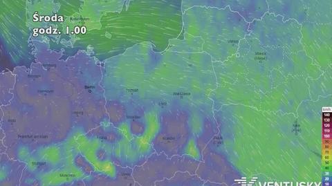 Prognoza porywów wiatru na pięć dni (ventusky.com)