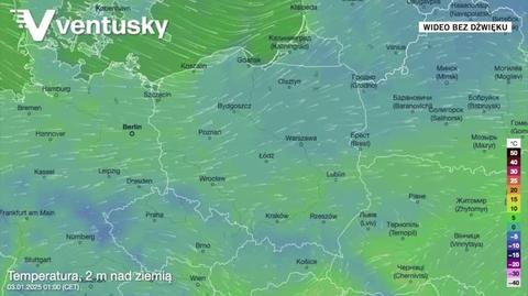 Prognozowana temperatura w kolejnych dniach