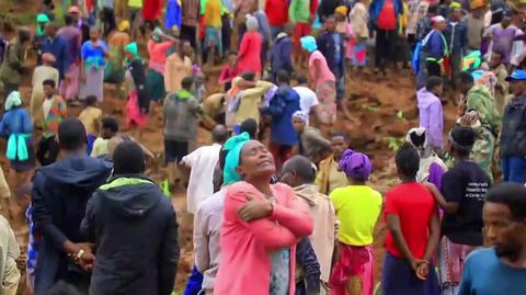 Dziesiątki zabitych w osuwisku ziemi w Etiopii (wideo bez dźwięku)