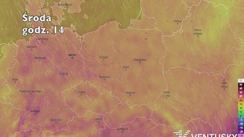 Temperatura w najbliższych dniach (ventusky.com | wideo bez dźwięku)