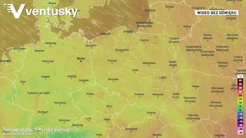 Prognozowana temperatura w kolejnych dniach