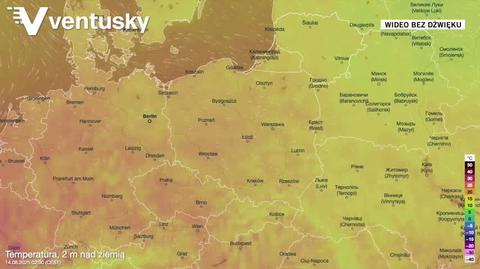 Prognozowane temperatury powietrza w kolejnych dniach