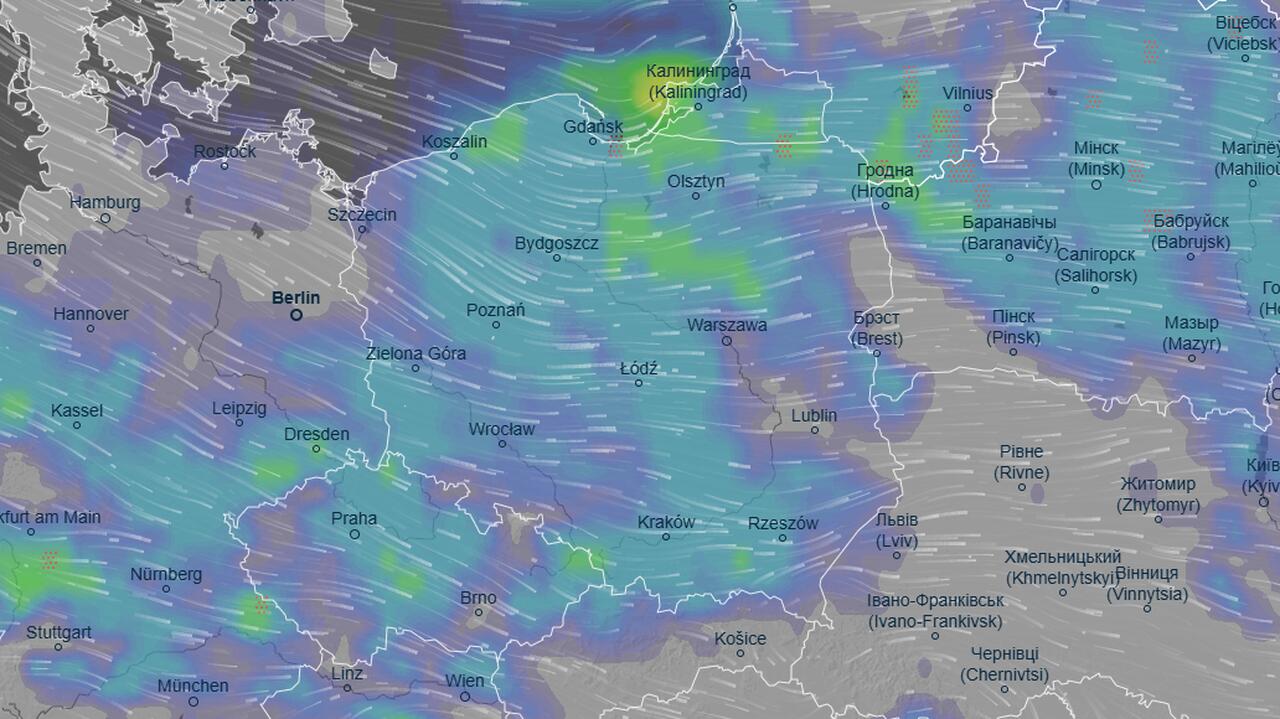 Strefa frontowa nad Polską – w niedzielę deszcz i lokalne burze