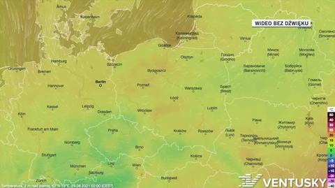 Prognozowana temperatura w ciągu kolejnych dni