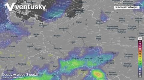 Prognozowane opady w kolejnych dniach