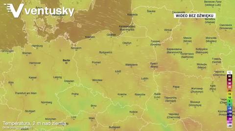 Prognozowane temperatury powietrza w kolejnych dniach 