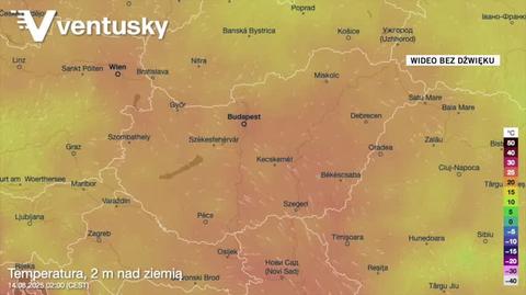 Prognozowana temperatura na Węgrzech