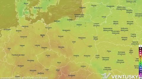 Prognozowana temperatura w kolejnych dniach