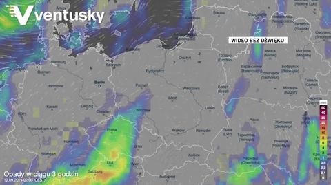 Prognozowane opady w kolejnych dniach 