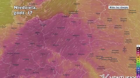 Prognozowana temperatura w następnych dniach (Ventusky.com)