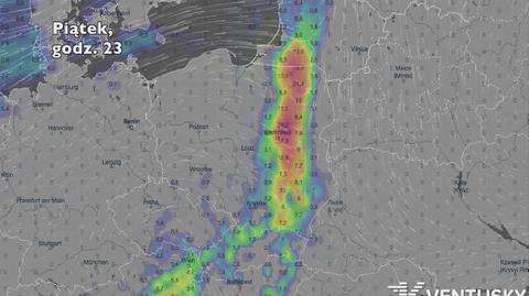 Opady deszczu w ciągu najbliższych dni (Ventusky.com) | wideo bez dźwięku