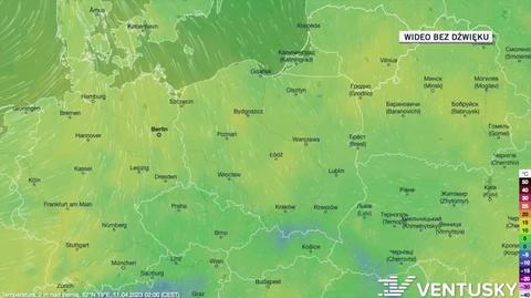 Prognozowana temperatura w kolejnych dniach