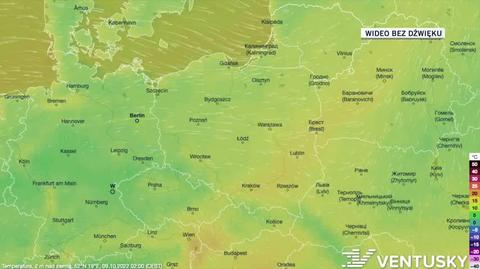 Prognoza temperatury w dniach 09-13.10