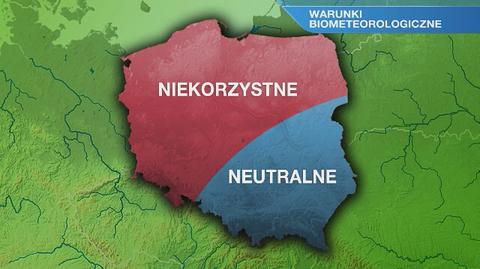 Warunki biometeorologiczne w poniedziałek