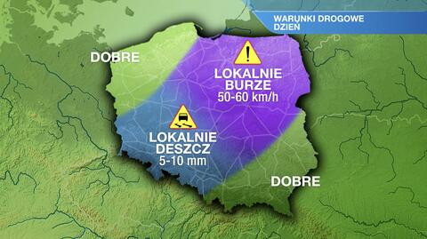 Warunki drogowe w poniedziałek 4.07