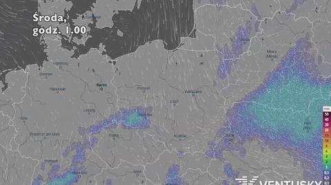 Rozkład opadów w najbliższych dniach