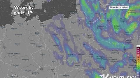 Opady deszczu w ciągu najbliższych pięciu dni (Ventusky.com) | wideo bez dźwięku