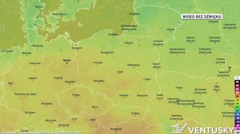 Prognozowana temperatura w dniach 4-8.06