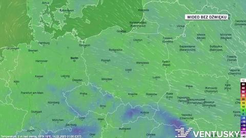 Prognoza temperatury w dniach 14-18.02