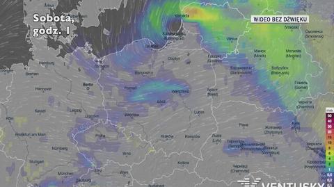 Prognozowane opady w ciągu najbliższych dni (Ventusky.com)