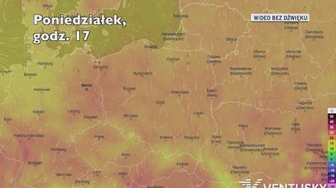 Temperatura w kolejnych dniach (Ventusky.com)