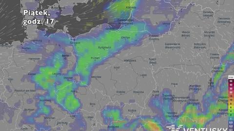 Opady deszczu w ciągu najbliższych pięciu dni (Ventusky.com) | wideo bez dźwięku