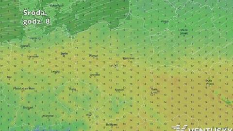 Temperatura w ciągu najbliższych pięciu dni (Ventusky.com)	