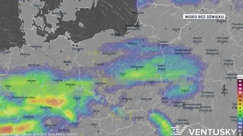 Prognozowane opady w dniach 9-13.03