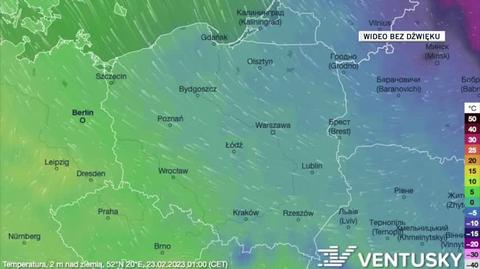 Prognozowana temperatura w dniach 23-27.02