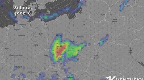 Opady deszczu w ciągu najbliższych pięciu dni (Ventusky.com) | wideo bez dźwięku